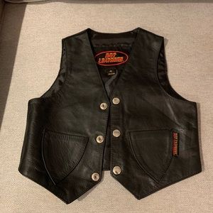 Genuine leather kids vest